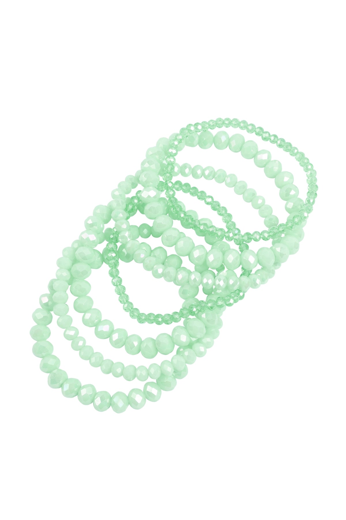 Seven Lines Glass Beads Stretch Bracelet
