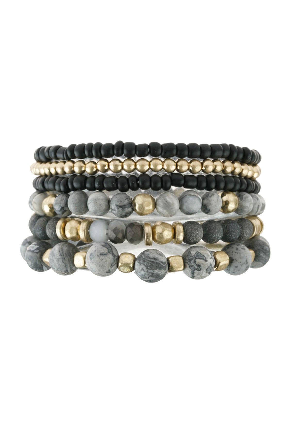 Natural Stone Mixed Beads Charm Bracelet