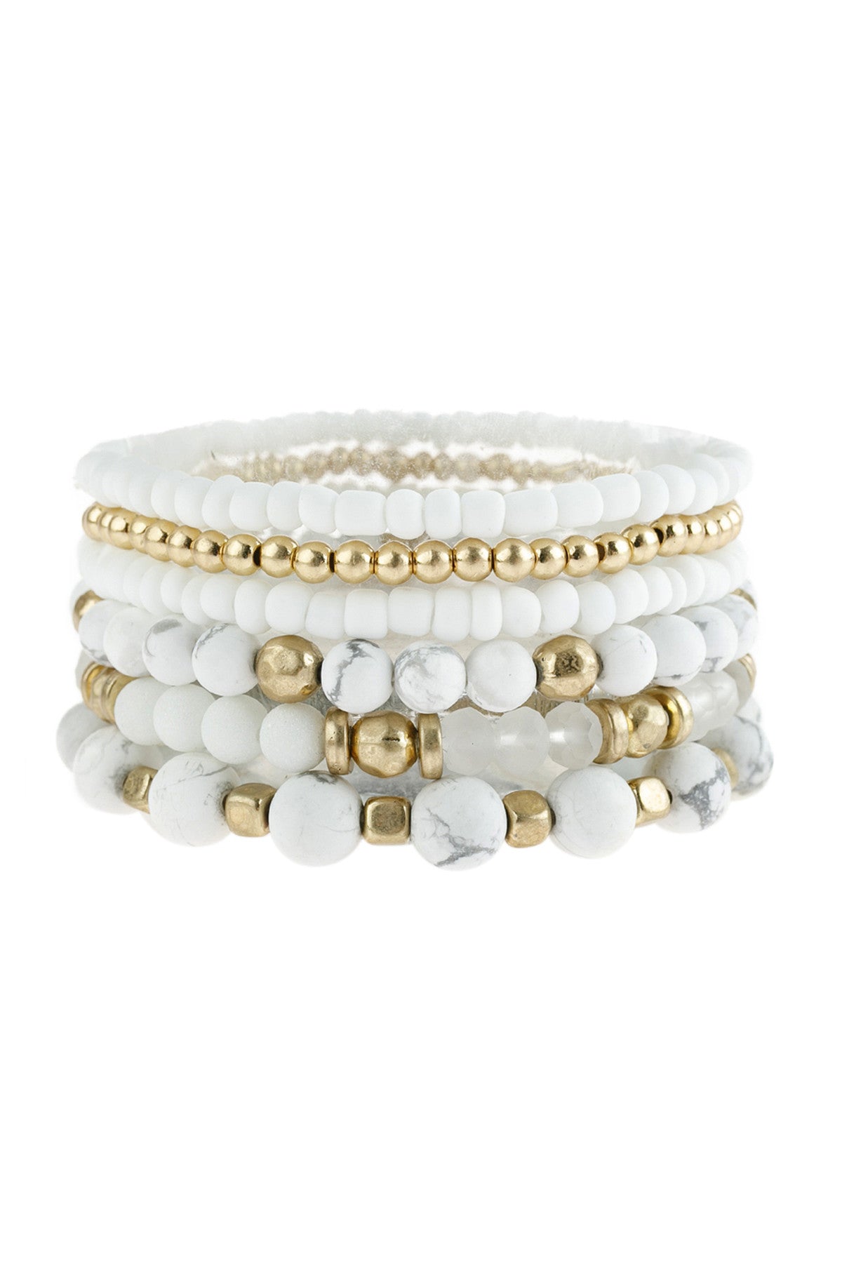 Natural Stone Mixed Beads Charm Bracelet