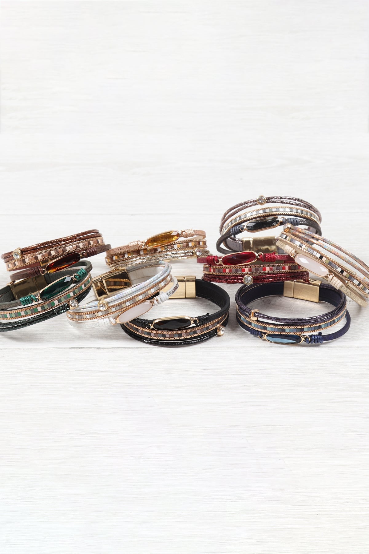 Mixed Line Leather Bracelet