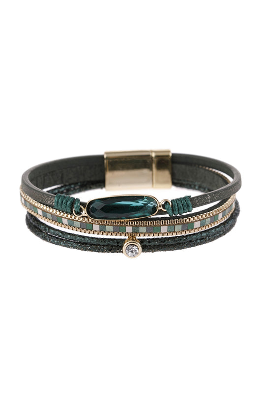 Mixed Line Leather Bracelet