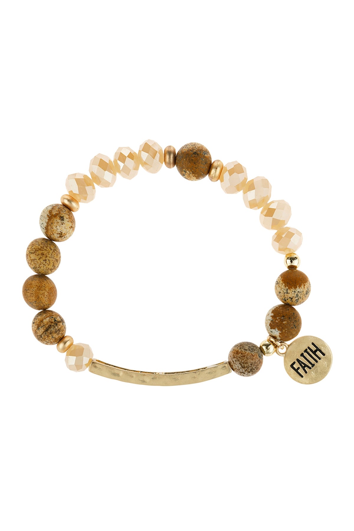 Mixed Beads Faith Charm Bracelet