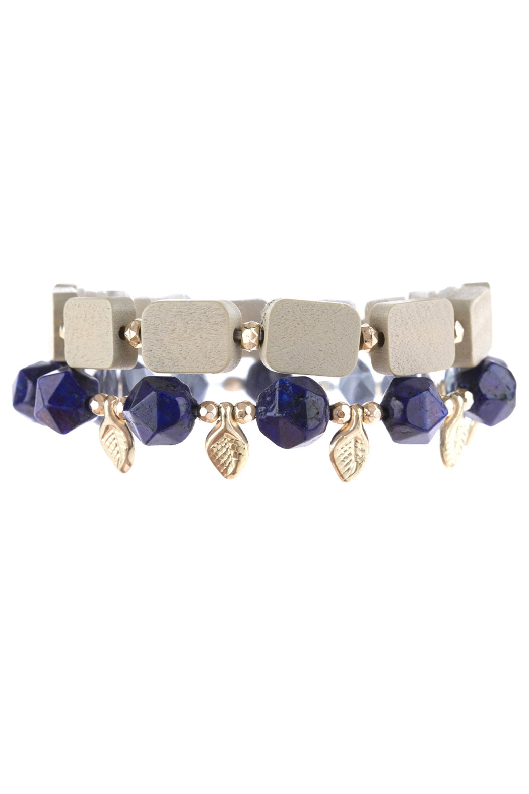 Leaf Charm Beaded Bracelet