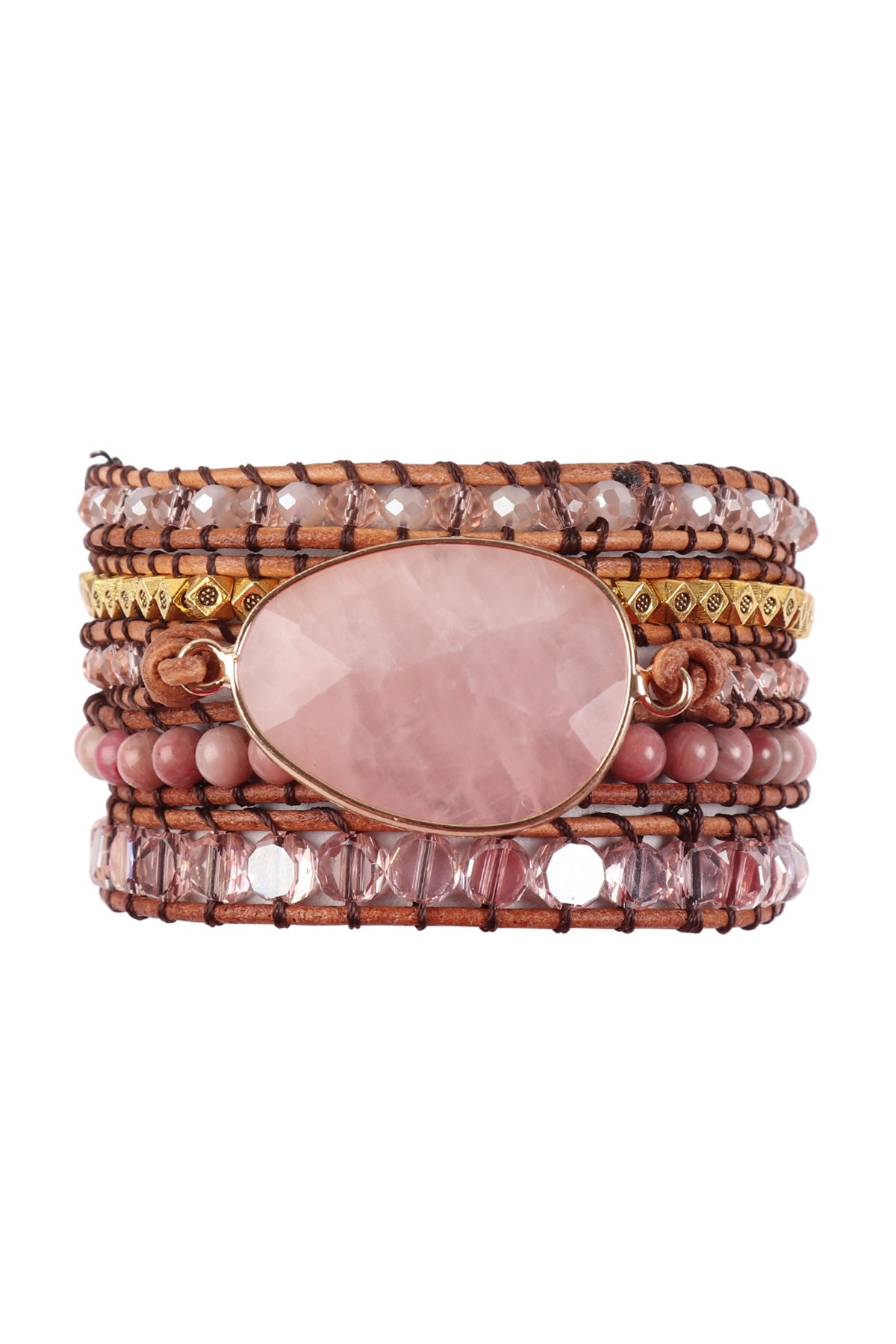 Natural Stone Charm Multi Beads Bracelet
