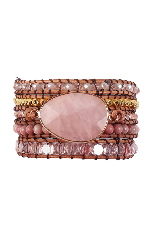 Natural Stone Charm Multi Beads Bracelet