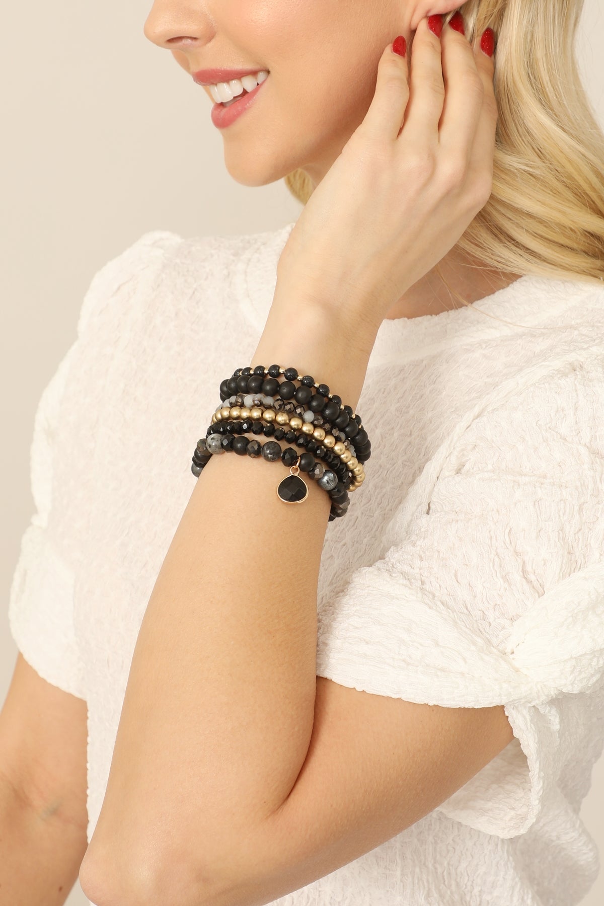 Multi Line Beaded Bracelet