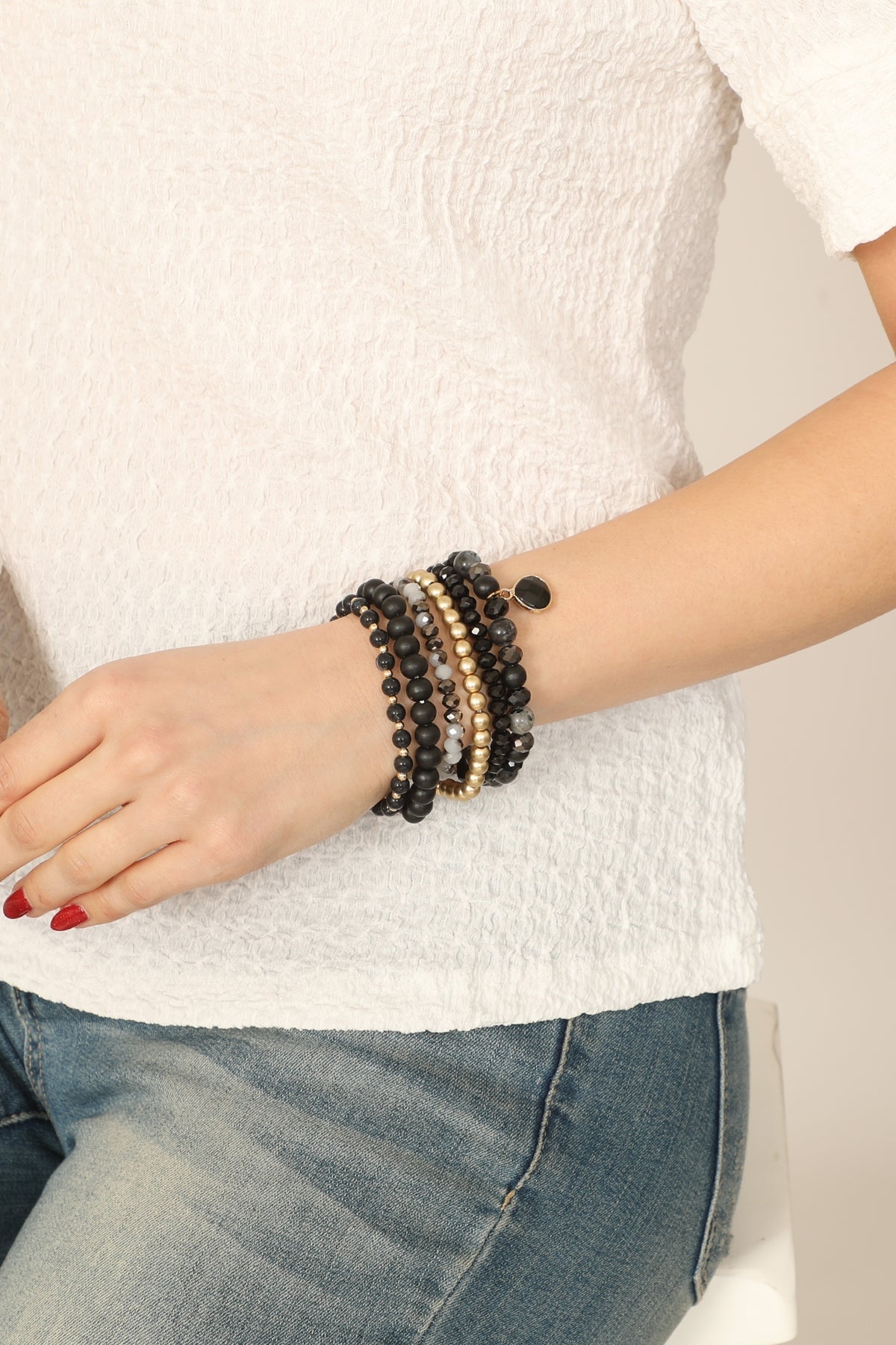 Multi Line Beaded Bracelet