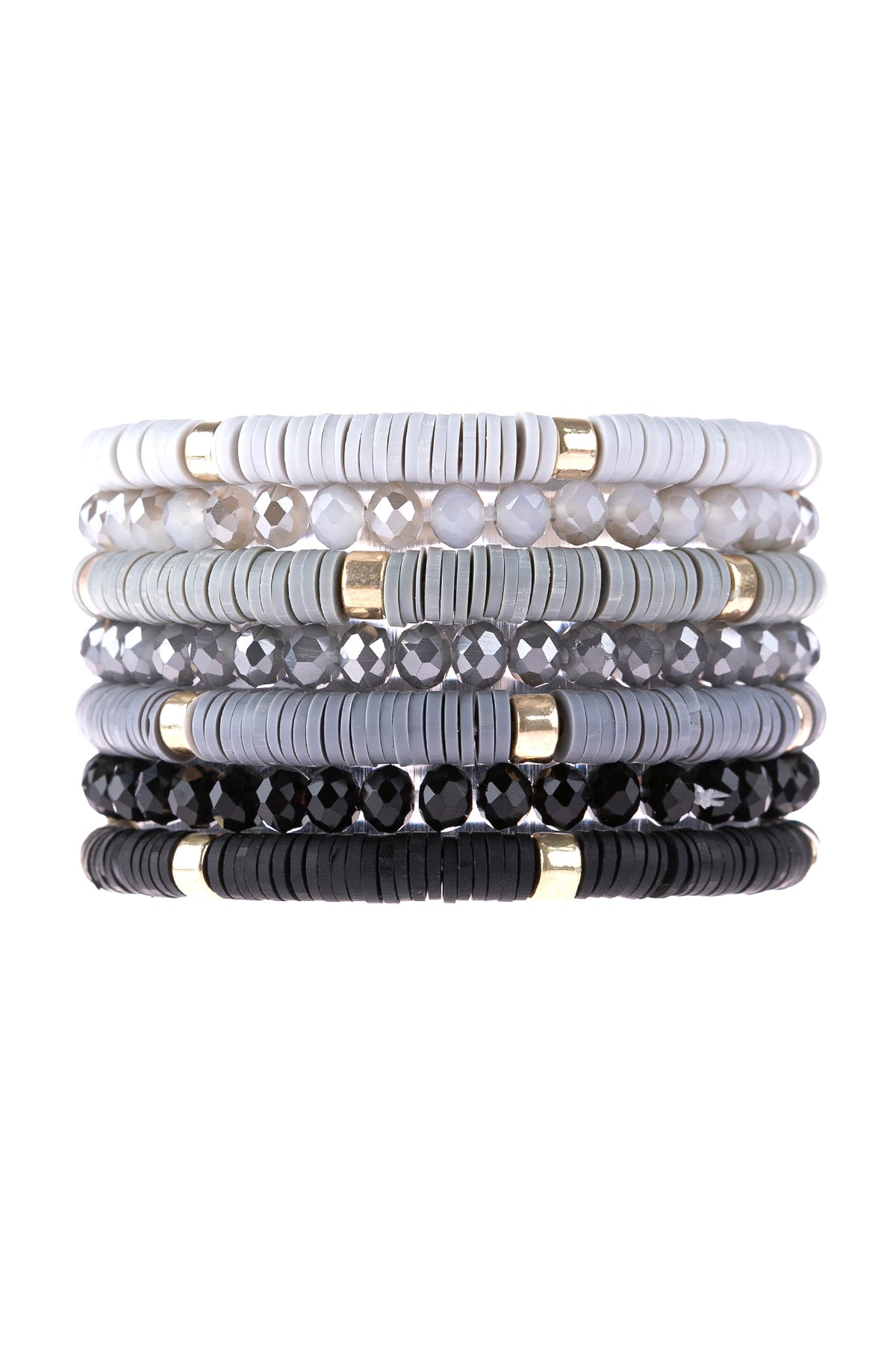 Multiline Ring Beaded Stretch Bracelet