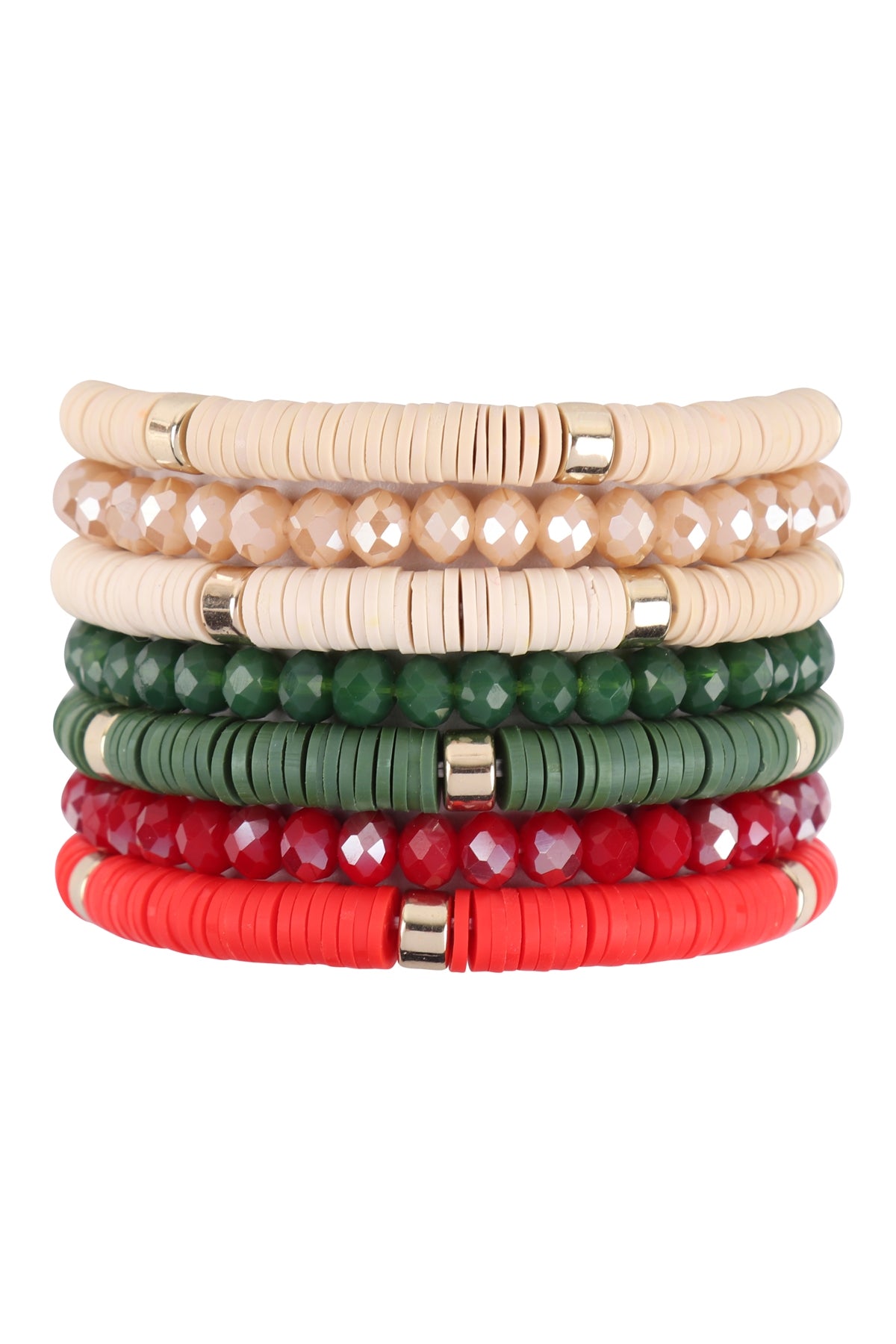 Multiline Ring Beaded Stretch Bracelet