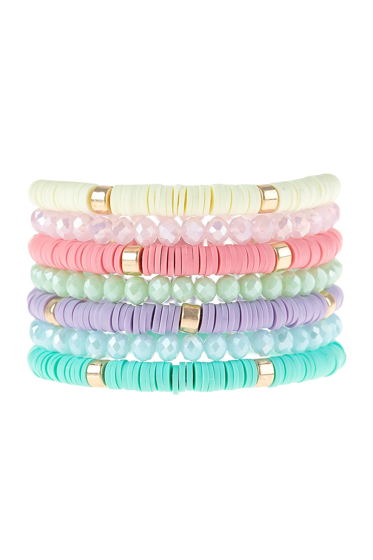 Multiline Ring Beaded Stretch Bracelet