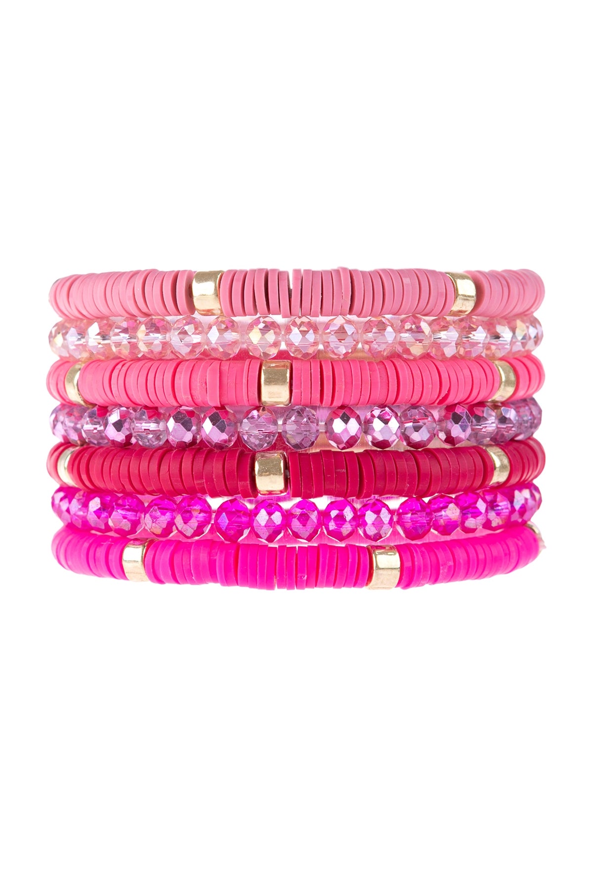 Multiline Ring Beaded Stretch Bracelet