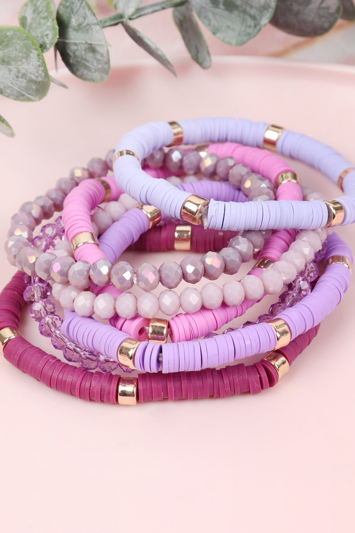 Multiline Ring Beaded Stretch Bracelet
