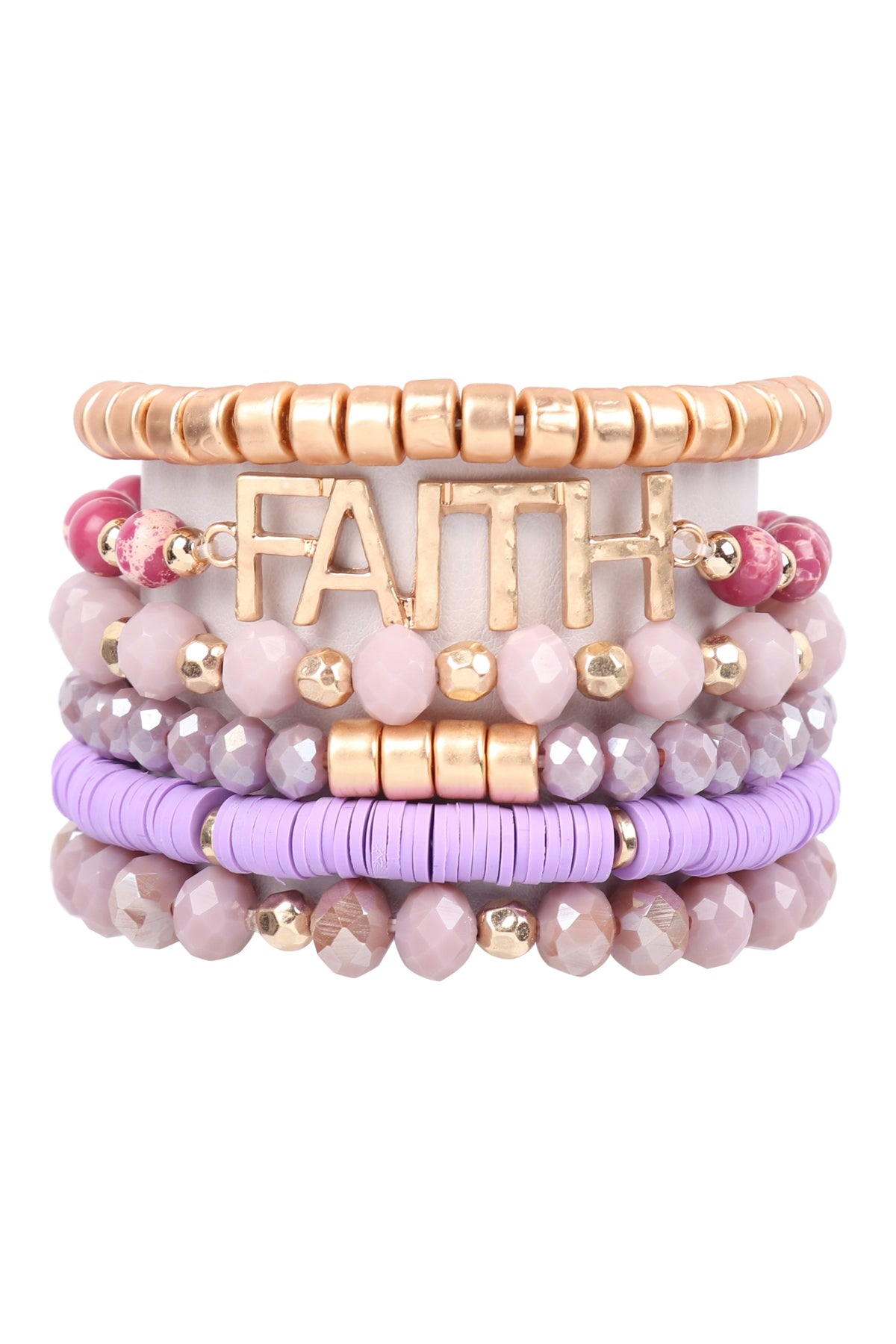 Mix Beads Faith Charm Bracelet