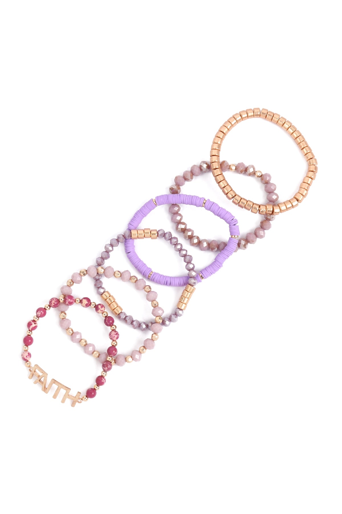 Mix Beads Faith Charm Bracelet