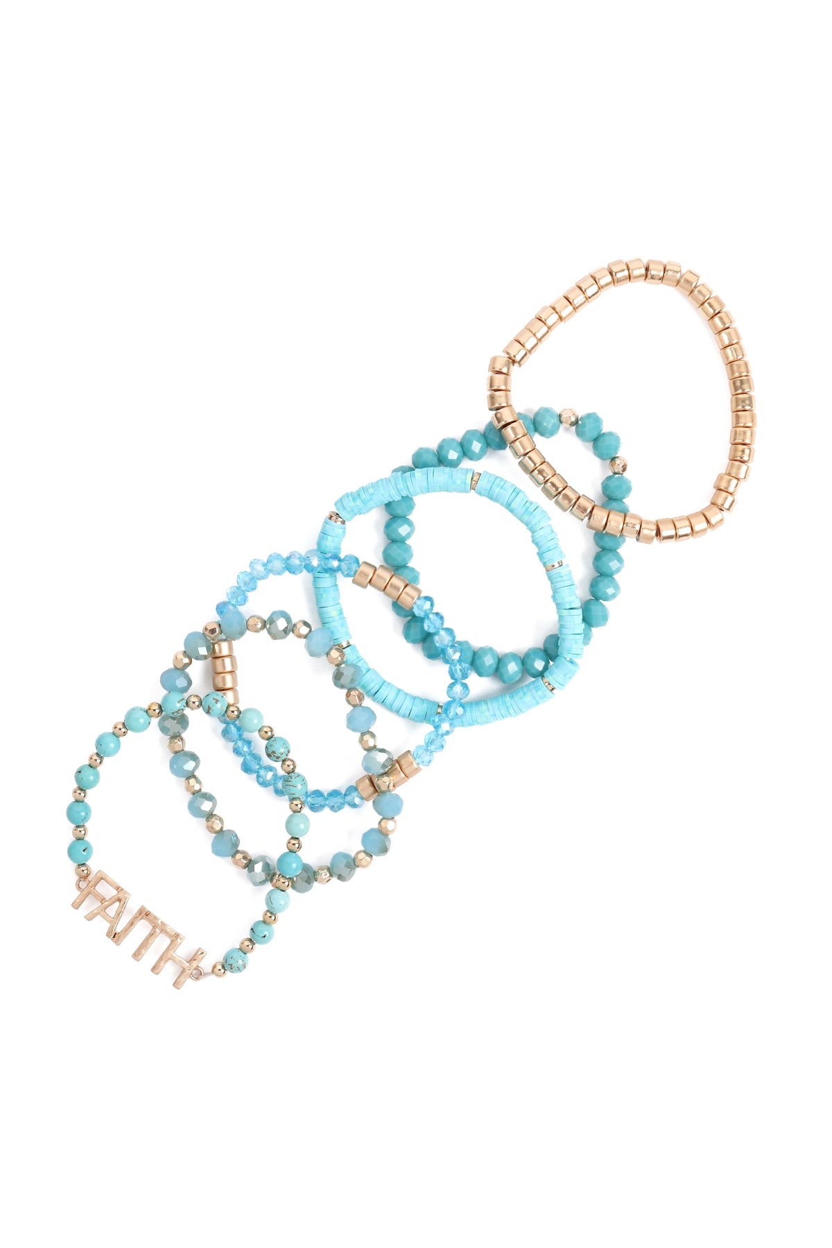Mix Beads Faith Charm Bracelet
