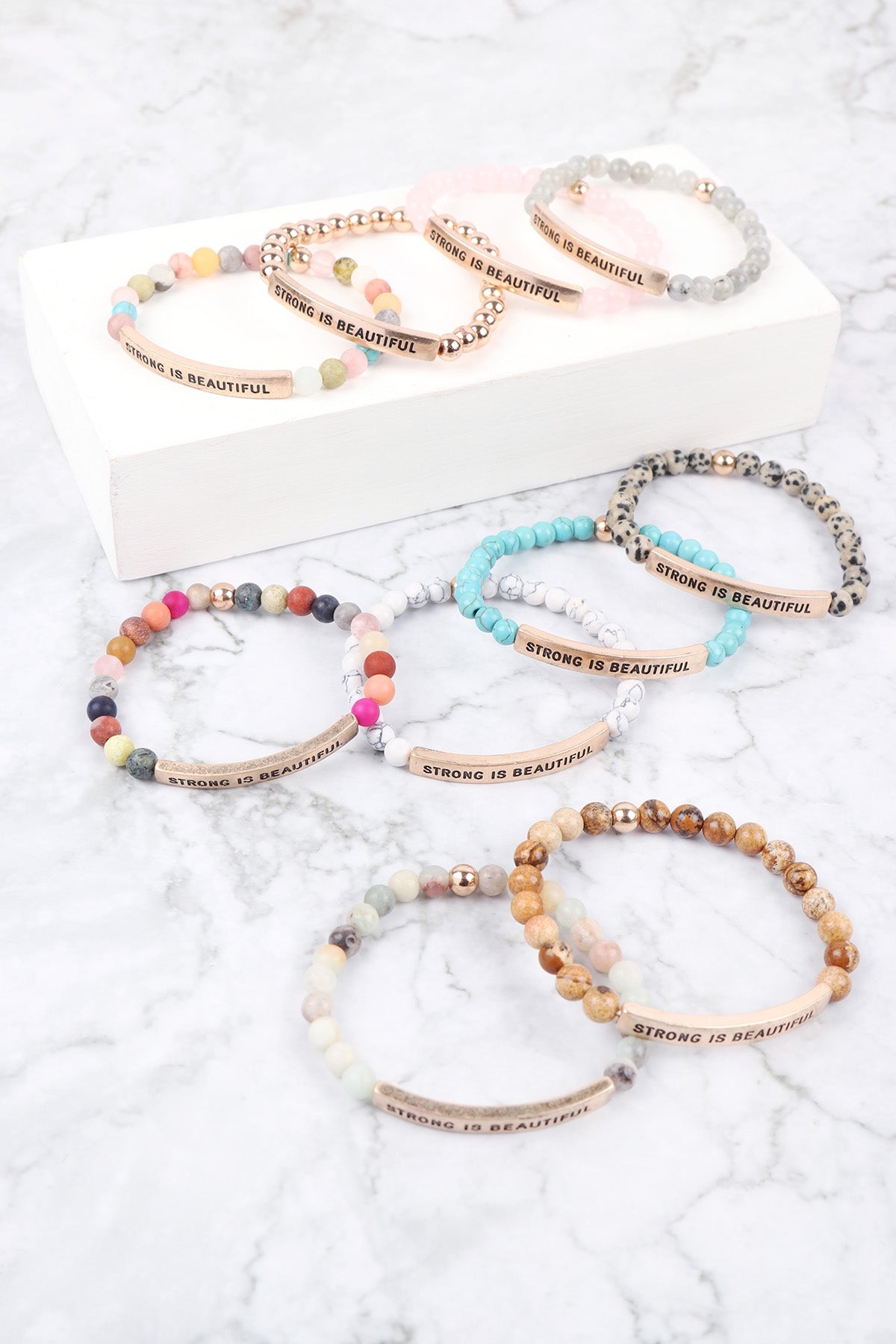 Strong is Beautiful Inspirational Bracelet
