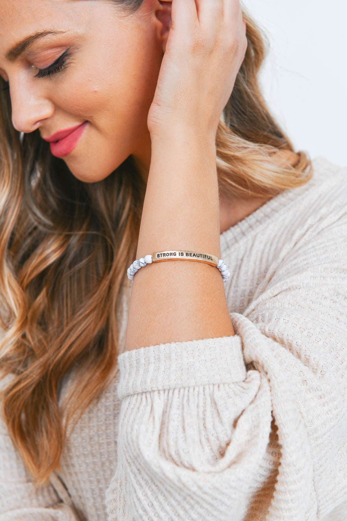Strong is Beautiful Inspirational Bracelet