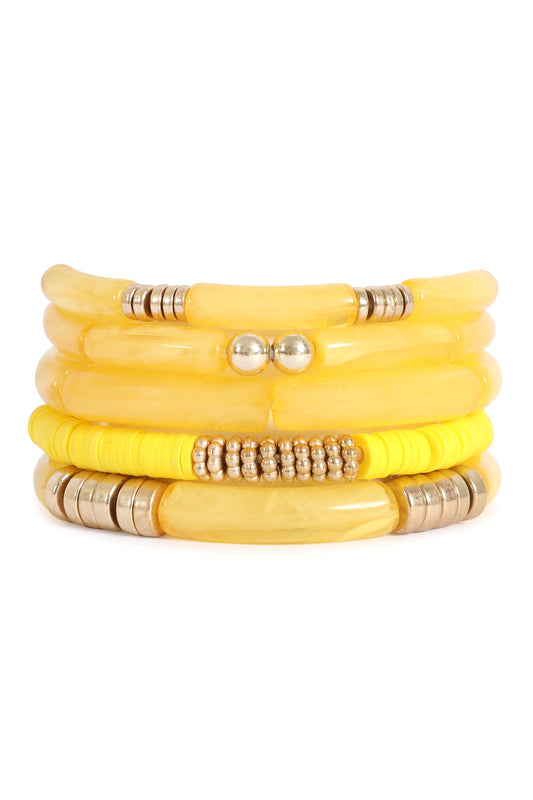 Multi Layer Tubular, CCB, Fimo Versatile Stretch Bracelet