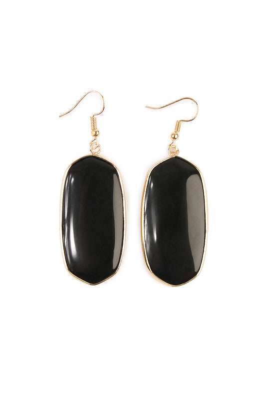 Natural Oval Stone Earrings