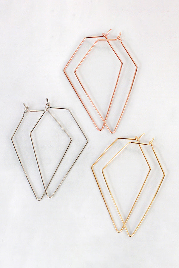 Gold Polygon Brass Earring