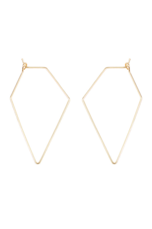 Gold Polygon Brass Earring