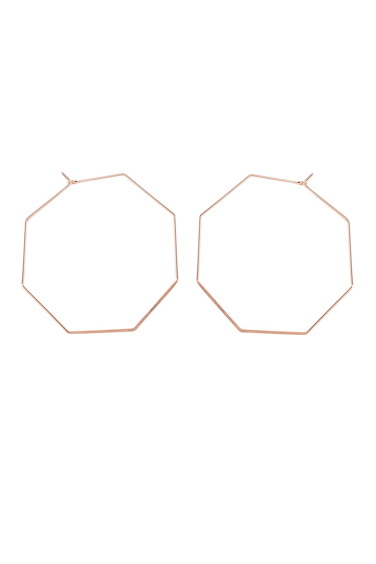 Octagon Brass Earring