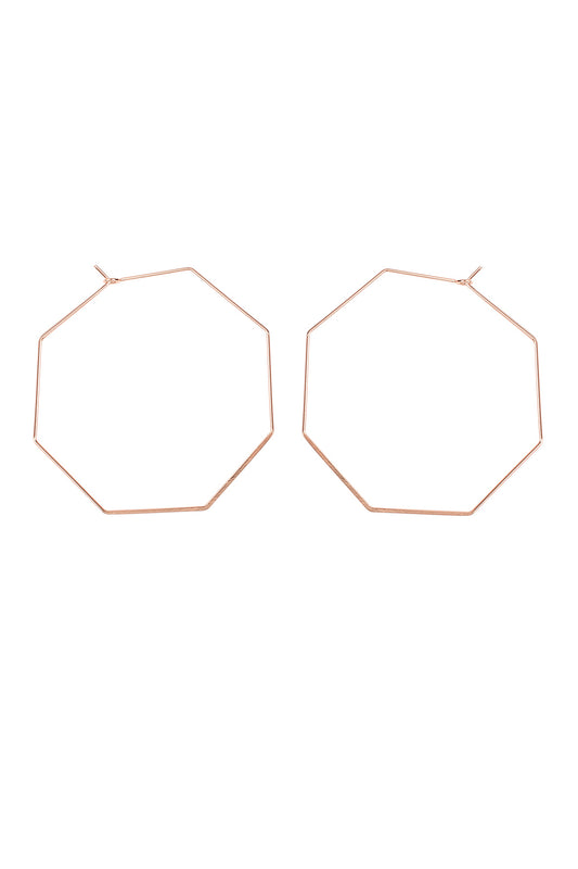 Octagon Brass Earring