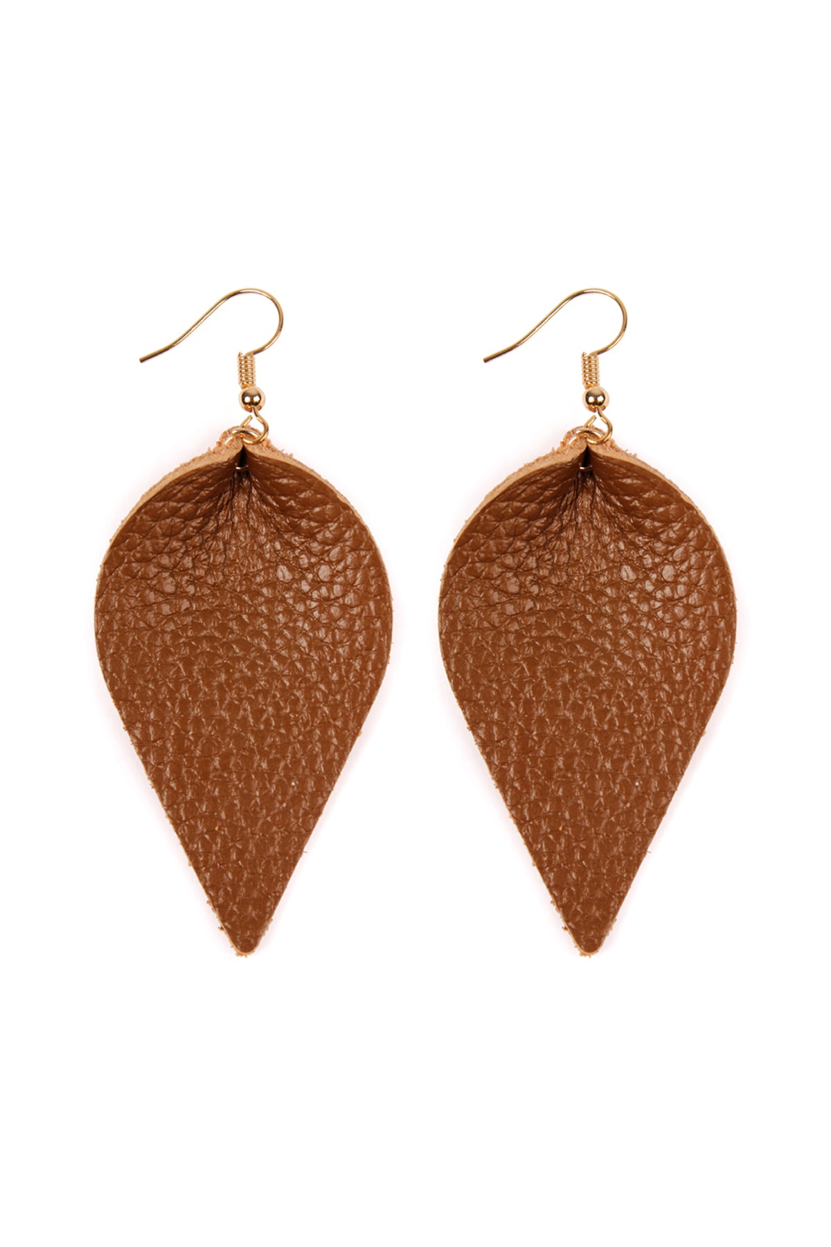 Teardrop Shape Pinched Leather Earrings /6PAIRS