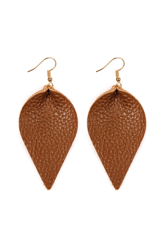 Teardrop Shape Pinched Leather Earrings /6PAIRS