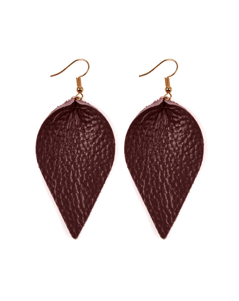 Teardrop Shape Pinched Leather Earrings /6PAIRS