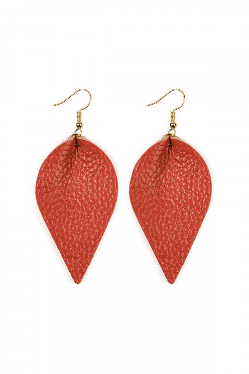 Teardrop Shape Pinched Leather Earrings /6PAIRS