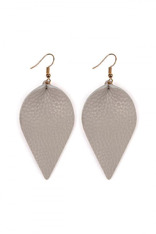 Teardrop Shape Pinched Leather Earrings /6PAIRS