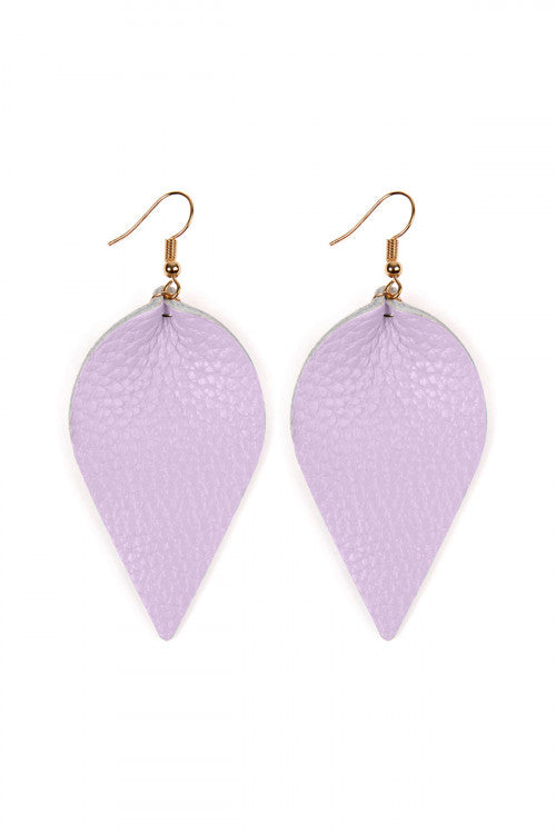 Teardrop Shape Pinched Leather Earrings /6PAIRS