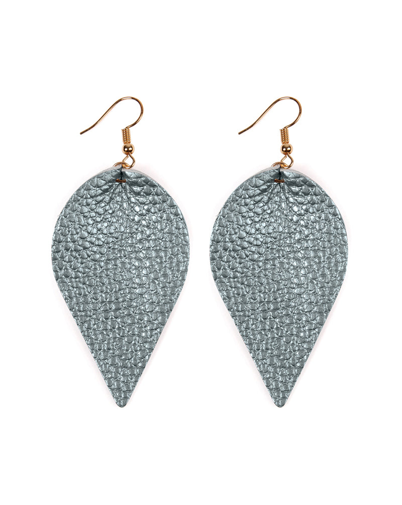 Teardrop Shape Pinched Leather Earrings /6PAIRS