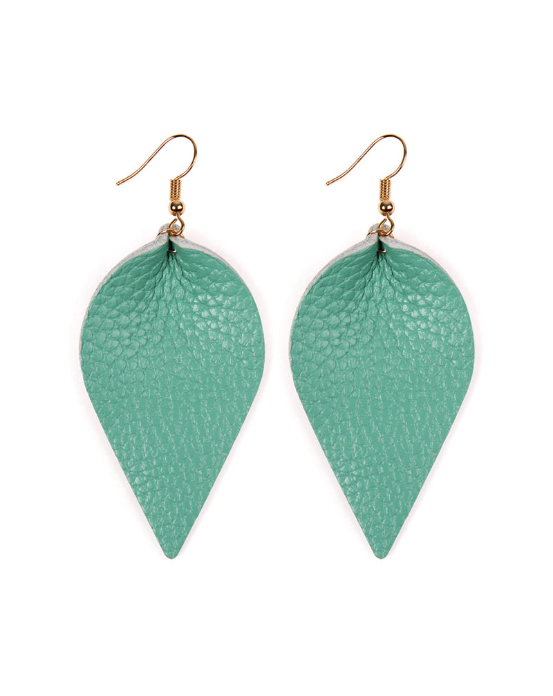Teardrop Shape Pinched Leather Earrings /6PAIRS
