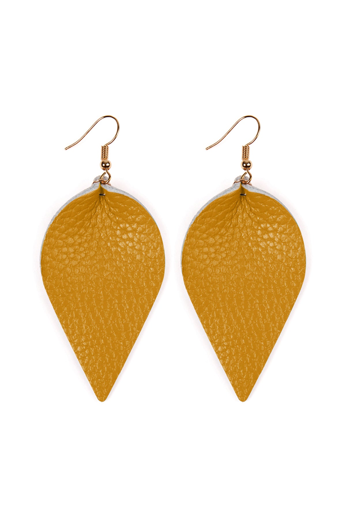 Teardrop Shape Pinched Leather Earrings /6PAIRS