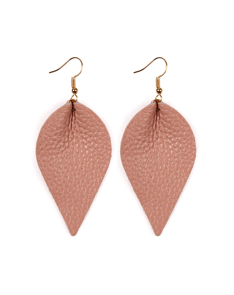 Teardrop Shape Pinched Leather Earrings /6PAIRS