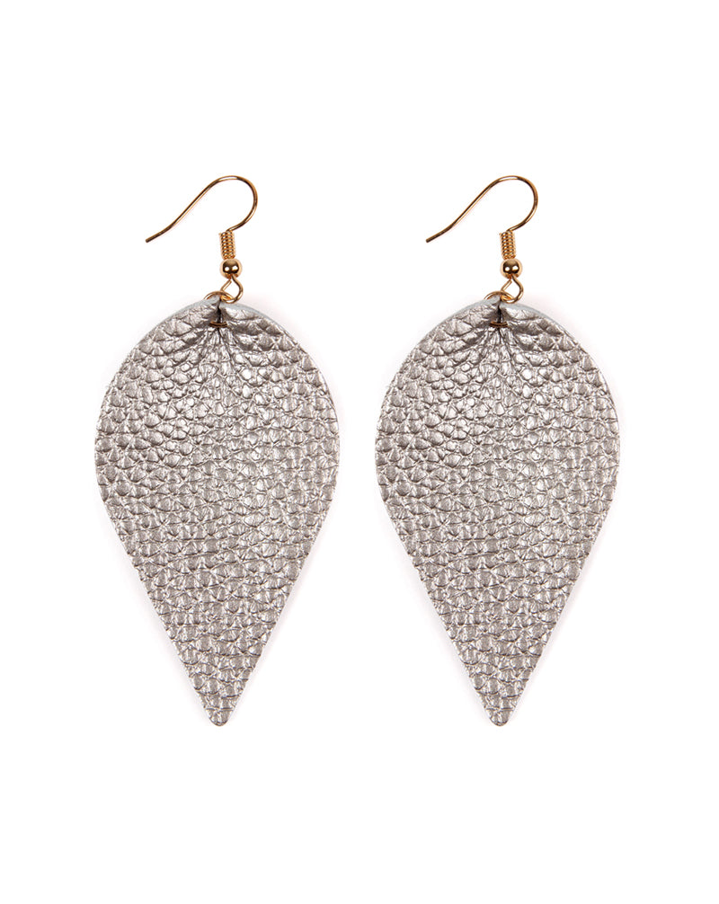 Teardrop Shape Pinched Leather Earrings /6PAIRS