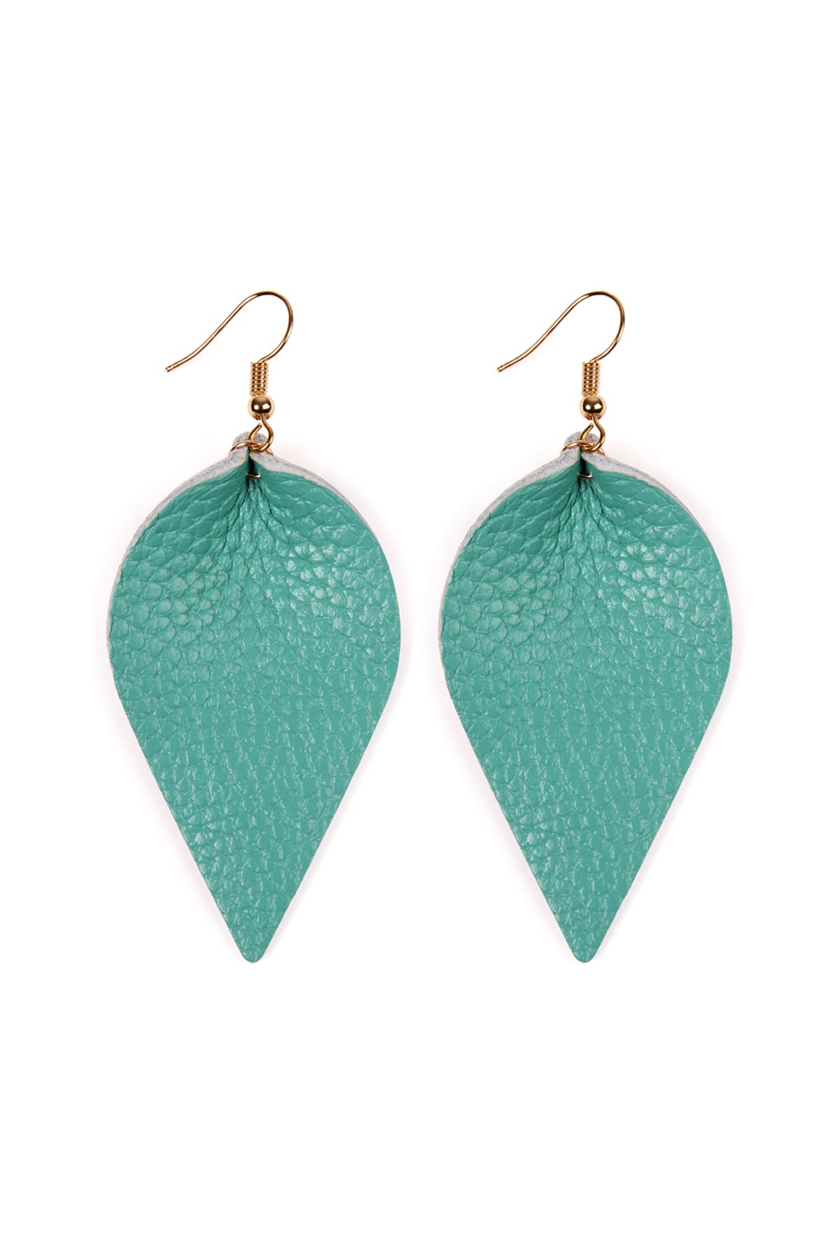 Teardrop Shape Pinched Leather Earrings /6PAIRS