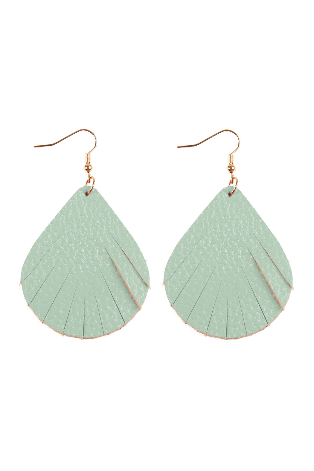 Fringed Pear Shape Leather Earrings