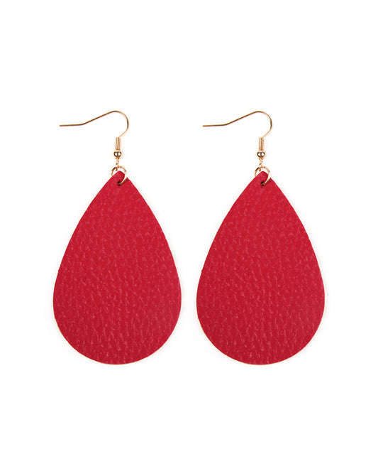 Teardrop Leather Earrings / 6PAIRS