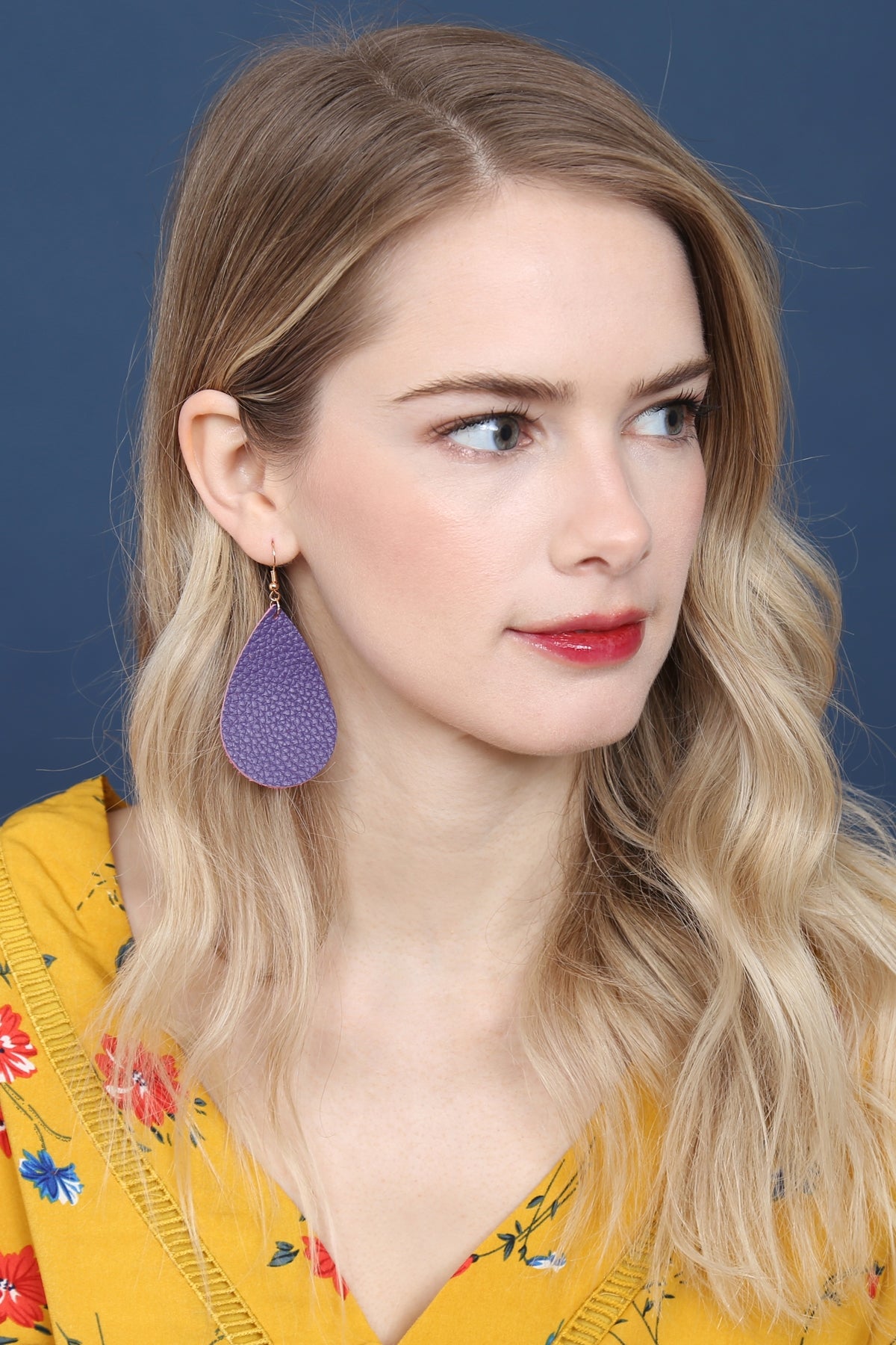 Teardrop Leather Earrings