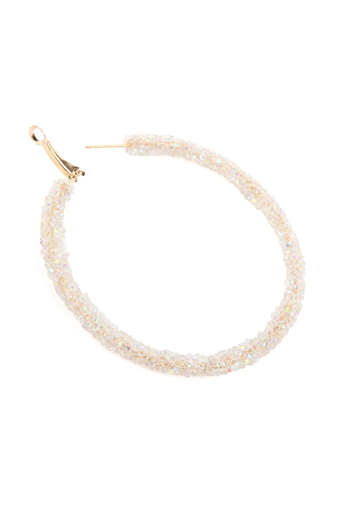 Rhinestone Coated Hoop Earring