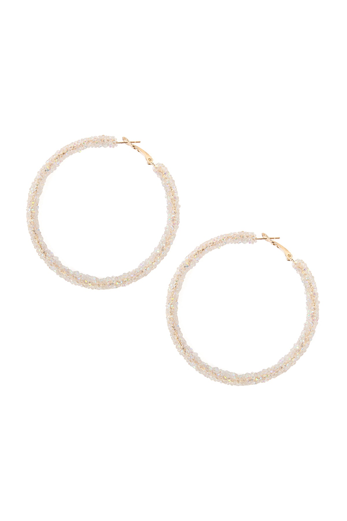 Rhinestone Coated Hoop Earring