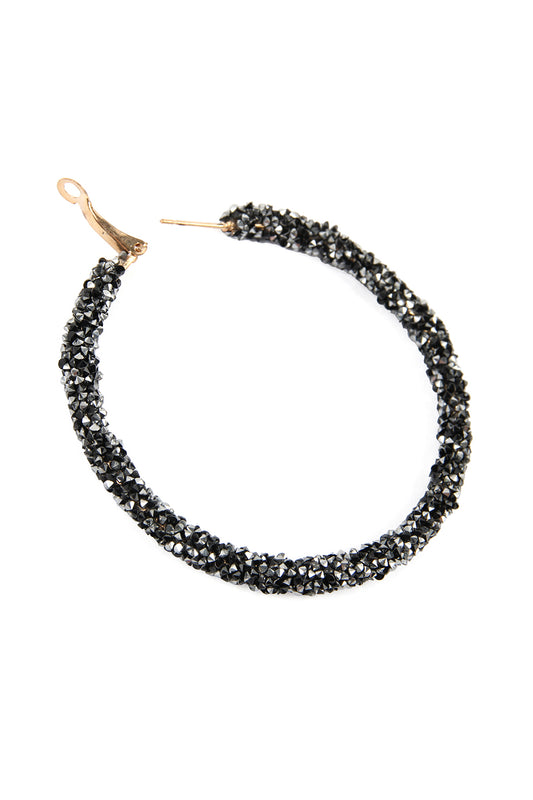 Rhinestone Coated Hoop Earring