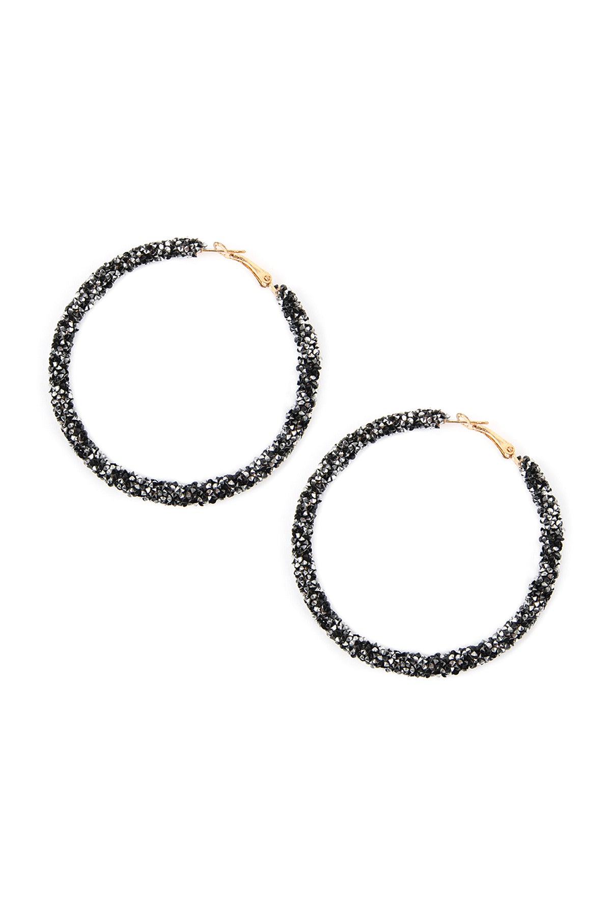 Rhinestone Coated Hoop Earring