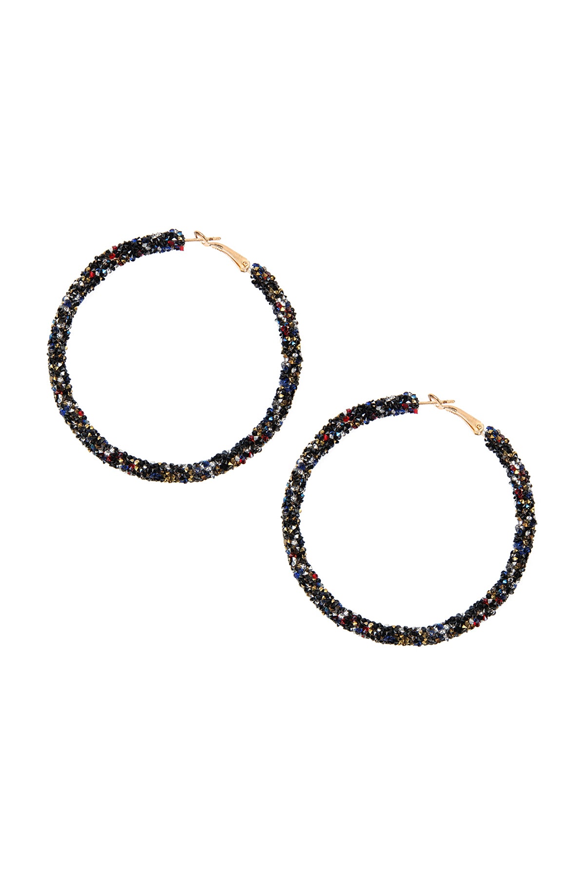 Rhinestone Coated Hoop Earring