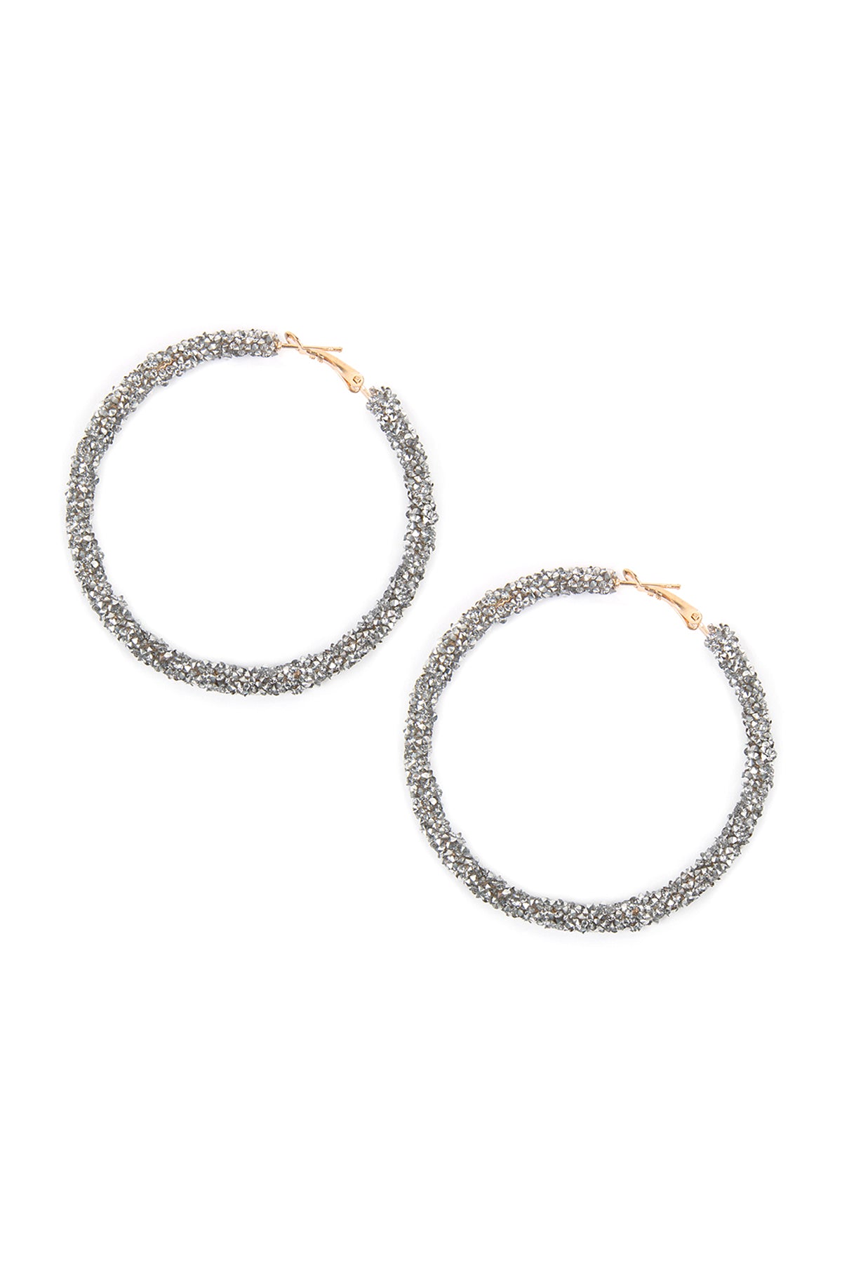 Rhinestone Coated Hoop Earring