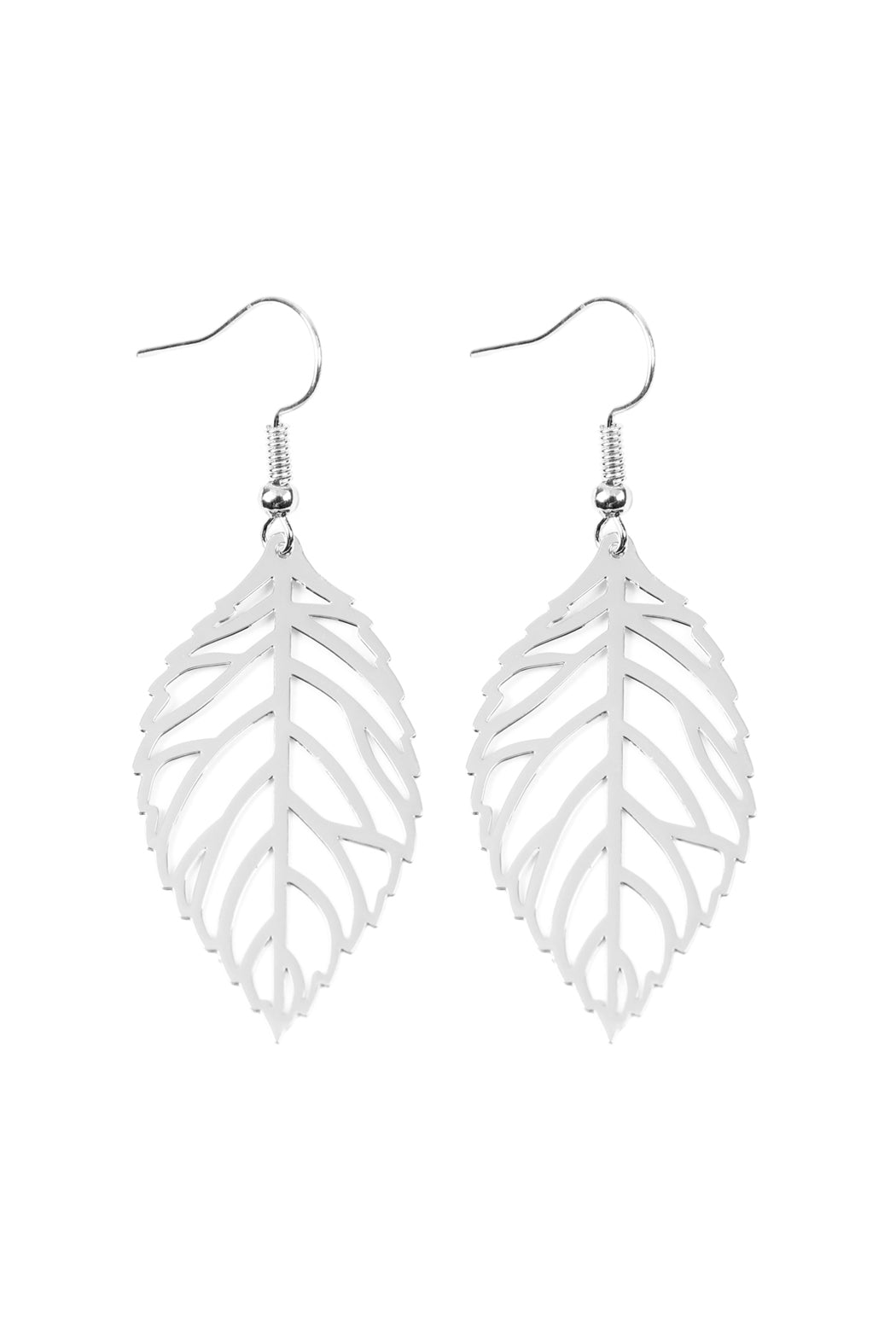Elegant Small Leaf Cast Hook Earrings