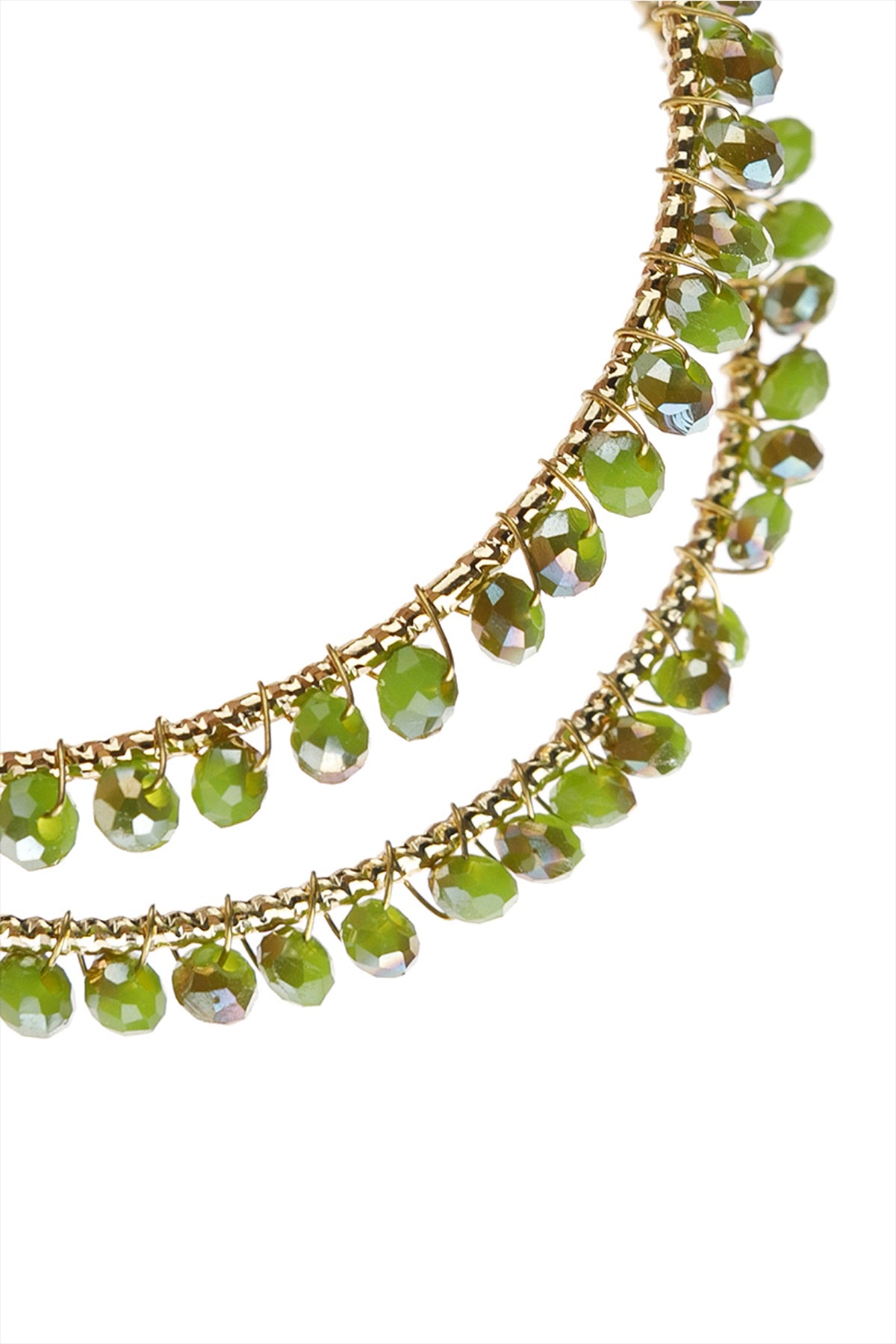 Wire Hoop With Glass Beads Hook Earring